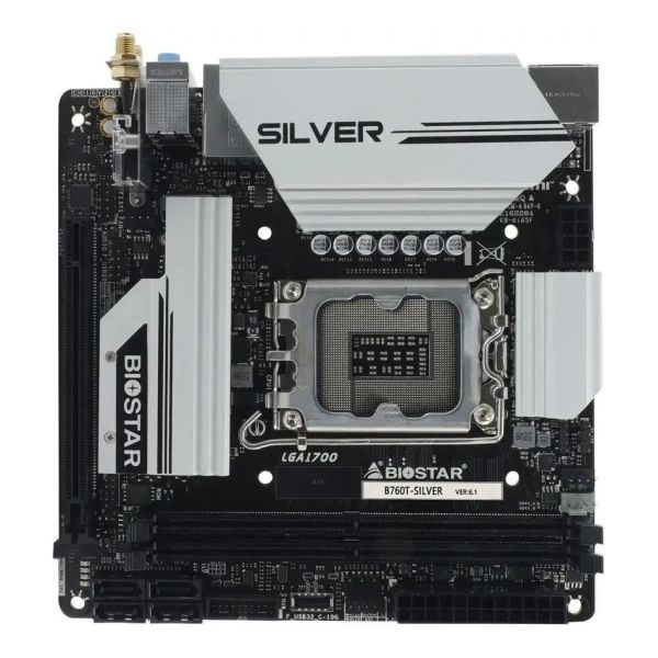 Материнская плата Biostar B760T-Silver LGA 1700, Intel B760, mini-ITX, Ret